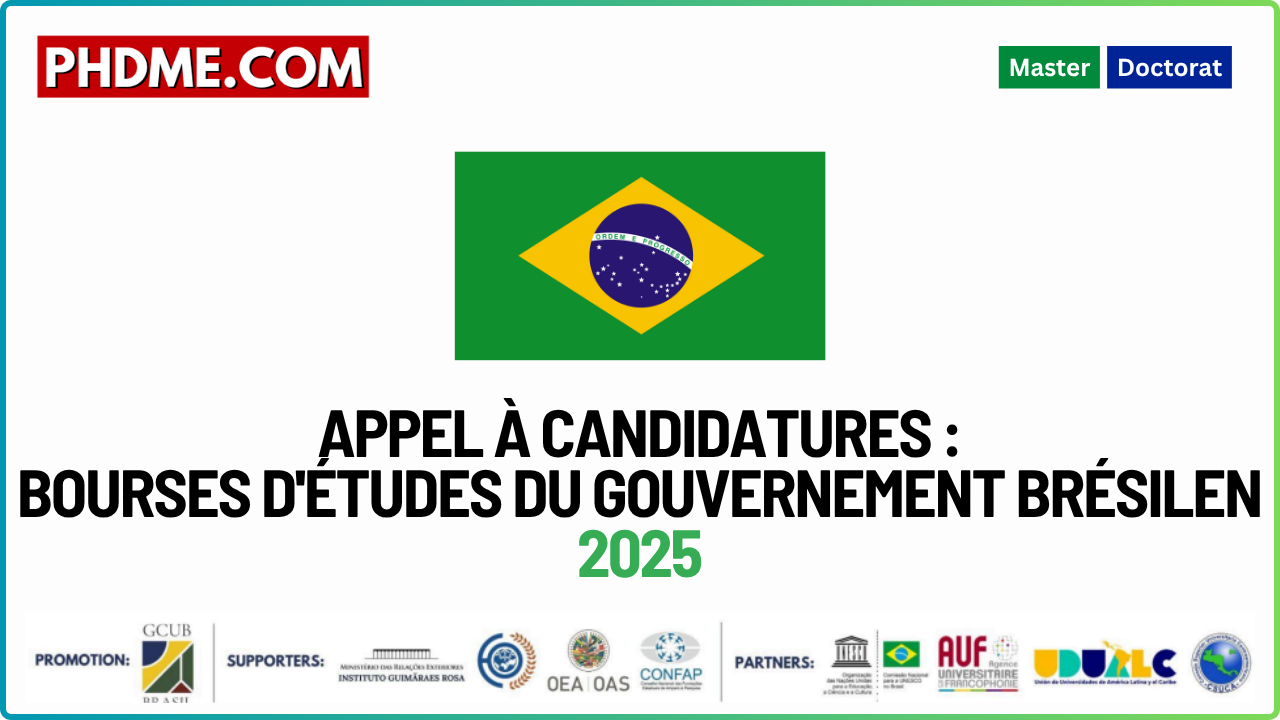 Bourses GCUB-Mob 2025 pour Études de Master et Doctorat au Brésil