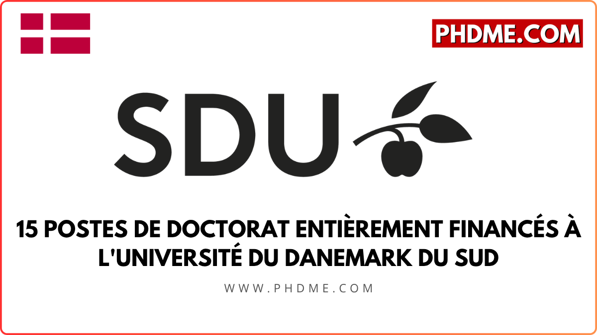 15 Postes de Doctorat Entièrement Financés à l'Université du Danemark du Sud