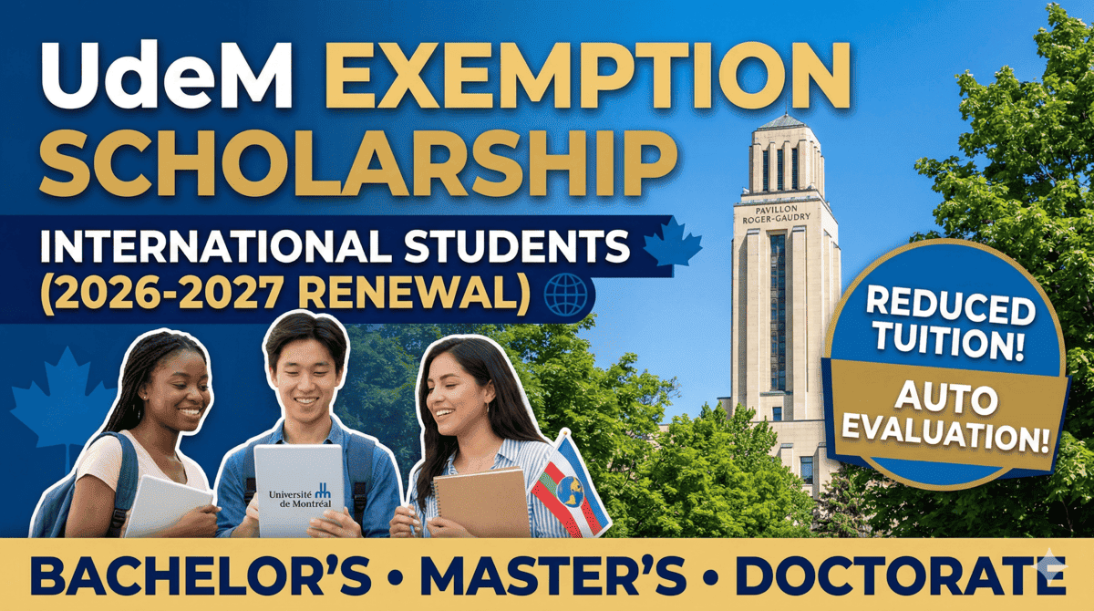 UdeM Exemption Scholarship for International Students 2026